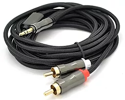Аудио кабель VEGGIEG AR2-1.5 AUX mimi Jack 3.5 мм - 2xRCA M/M 1.5 м cable black (YT-AR2-1.5) - миниатюра 2