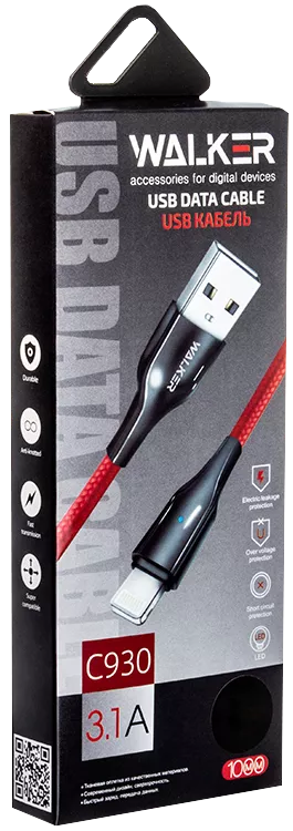 Кабель Walker C930 Intelligent USB-A - Type-C 15w 3.1a 1м cable Blue - фото 2