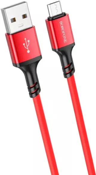 Кабель Borofone BX83 Famous USB-A - micro USB 12w 2.4a 1м cable Red - фото 2
