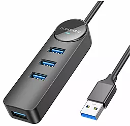 USB хаб Borofone DH5 USB3.0 4-in-1 black
