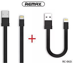 Кабель USB Remax Tengy Lightning Cable 0.16М + 1М Black (RC-062i) - миниатюра 2