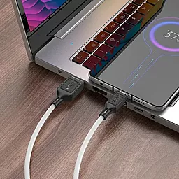Кабель Hoco X90 Cool Silicone USB-A - micro USB 12w 2.4a 1м cable White - мініатюра 4 Кабель Hoco X90 Cool Silicone USB-A - micro USB 12w 2.4a 1м cable White - мініатюра 4
