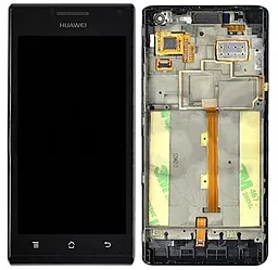 Дисплей Huawei Ascend P1 (U9200) з тачскріном і рамкою, Black