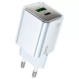 Мережевий зарядний пристрій Hoco N46 Glorious 20w PD/QC USB-C/USB-A ports charger blue - фото Мережевий зарядний пристрій Hoco N46 Glorious 20w PD/QC USB-C/USB-A ports charger blue