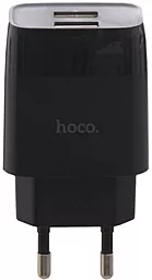 Сетевое зарядное устройство Hoco C73A 2.4a 2xUSB-A ports charger + USB-C cable black