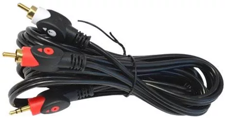 Аудио кабель TCOM Aux mini Jack 3.5 mm - 2хRCA M/M Cable 5 м black - фото 2