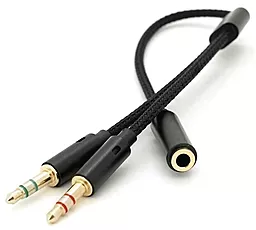 Аудио разветвитель Voltronic KY-192 mini Jack 3.5mm 2xM/F cable 0.2 м black - фото Аудио разветвитель Voltronic KY-192 mini Jack 3.5mm 2xM/F cable 0.2 м black