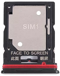 Держатель (лоток) Сим карты Xiaomi Redmi Note 11 Pro Plus 5G и карты памяти Dual SIM Mysterious Black