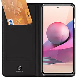 Чехол Dux Ducis с карманом визиток Xiaomi Redmi Note 10, Note 10s, Poco M5s, Note 10s Black - миниатюра 2
