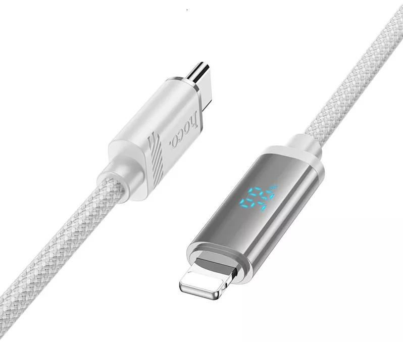 Кабель Hoco U127 USB Type-C - Lightning 27w 3a 1.2м PD сable silver - фото 2