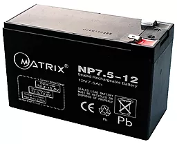 Аккумуляторная батарея Matrix 12V 7.5Ah (NP7.5-12) - миниатюра 2