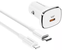Автомобільний зарядний пристрій Borofone BZ12B Lasting Power 18w PD USB-C car charger + USB-C to Lightning cable white