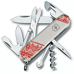 Мультитул Victorinox Climber Ukraine (1.3703.7_T0051r) White Вышиванка - фото Мультитул Victorinox Climber Ukraine (1.3703.7_T0051r) White Вышиванка
