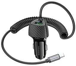 Автомобільний зарядний пристрій Borofone BZ31E Solid 30w PD USB-A ports car charger + Lightning cable black - фото Автомобільний зарядний пристрій Borofone BZ31E Solid 30w PD USB-A ports car charger + Lightning cable black