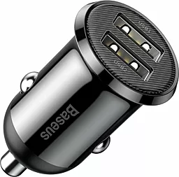 Автомобильное зарядное устройство Baseus Grain Pro Car Charger Dual USB 4.8A Black (CCALLP-01)