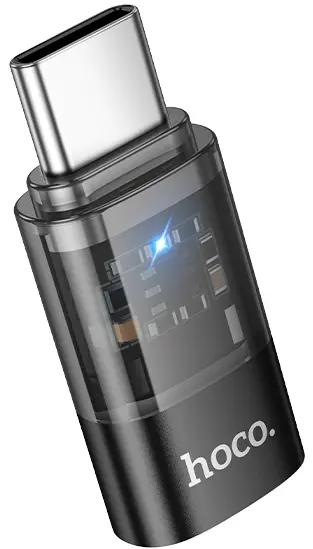 Адаптер-переходник Hoco UA36D USB Type-C -> Lightning black - фото 2