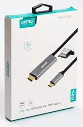 Видеокабель Choetech USB Type-C - HDMI v2.0 4k 60hz USB Type-C female 60w port 1.8m gray (XCH-M180GY) - миниатюра 5