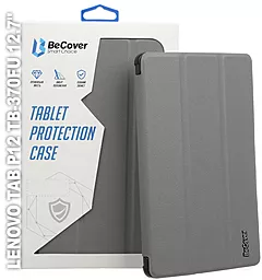 Чехол для планшета BeCover Smart Case для Lenovo Tab P12 TB-370FU 12.7" Gray (710059) - фото Чехол для планшета BeCover Smart Case для Lenovo Tab P12 TB-370FU 12.7" Gray (710059)