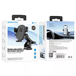 Держатель Borofone BH93 Grand one-button (center console) Black - миниатюра 2 Держатель Borofone BH93 Grand one-button (center console) Black - миниатюра 2