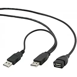 Кабель (шлейф) Gembird двойной USB 2.0 AM/AF 0.9м