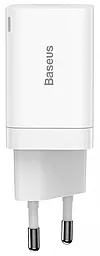 Мережевий зарядний пристрій з швидкою зарядкою Baseus Super Si Pro Quick Charger 30W USB-A-C White (CCSUPP-E02)