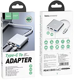 Мультипортовий Type-C хаб Hoco HB14 Easy use USB-C -> 1xUSB3.0, 1xHDMI, 1xPD 3A 67W 0.15м - мініатюра 6