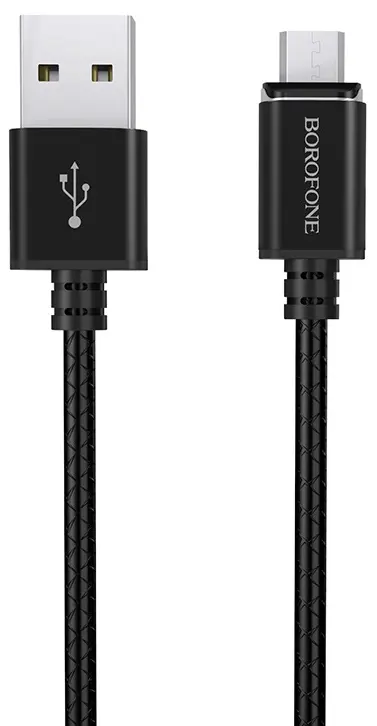 Кабель Borofone BU1 Magnet USB-A - micro USB 12w 2.4a 1м cable Black - фото 1