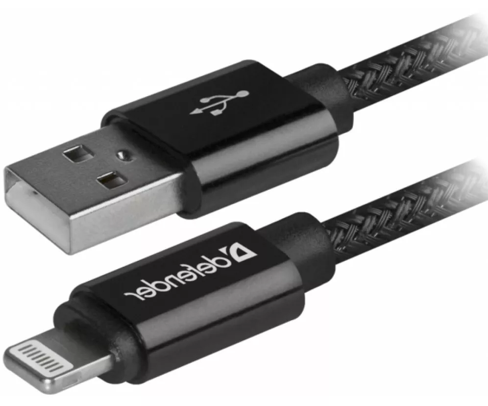 Кабель Defender ACH01-03T PRO USB-A - Lightning 10.5w 1м cable Black - фото 1
