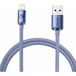 Кабель Baseus Crystal Shine USB-A - Lightning 12w 2.4a 1.2м cable Violet (CAJY000005) - фото Кабель Baseus Crystal Shine USB-A - Lightning 12w 2.4a 1.2м cable Violet (CAJY000005)