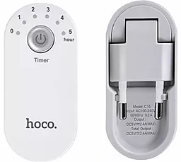 Сетевое зарядное устройство Hoco C16 Smart Timing 2USB/ 2.4A + Timer White