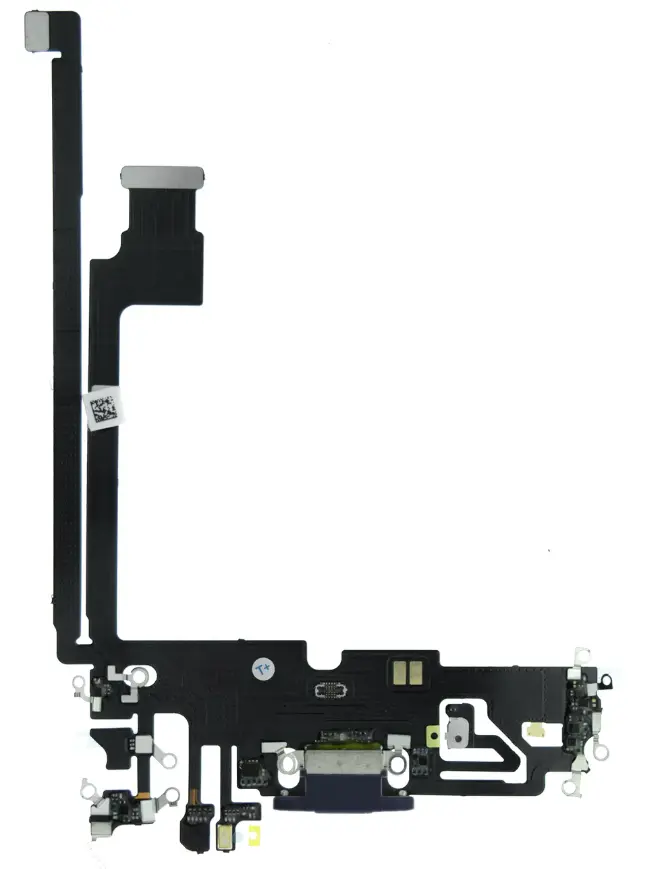 Нижній шлейф Apple iPhone 12 Pro Max з роз'ємом зарядки, навушників та мікрофоном Pacific Blue - фото 1