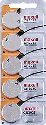 Батарейки Maxell CR2025 Lithium (Hologramm) 5 шт 3 V