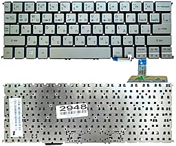 Клавиатура для ноутбука Acer AS S7-191 подсветка клавиш без рамки серебристая