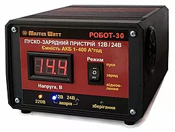 Зарядний пристрій MasterWatt РОБОТ-30 12/24V MF WET AGM GEL CA/CA 160-245V 20А + крокодили