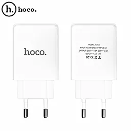 Сетевое зарядное устройство с быстрой зарядкой Hoco Platinum Intelligent USB QC3.0 White (C34A) - миниатюра 2