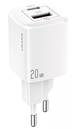 Сетевое зарядное устройство с быстрой зарядкой Usams T37 Super Si 20w PD USB-C/USB-A ports charger white (US-CC128) - фото Сетевое зарядное устройство с быстрой зарядкой Usams T37 Super Si 20w PD USB-C/USB-A ports charger white (US-CC128)