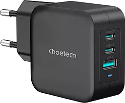 Сетевое зарядное устройство Choetech 100w GaN PD 2хUSB-C/USB-A ports charger black (PD8005-V2-EU-BK) - фото Сетевое зарядное устройство Choetech 100w GaN PD 2хUSB-C/USB-A ports charger black (PD8005-V2-EU-BK)