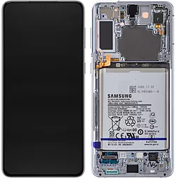 Дисплей Samsung Galaxy S21 Plus G996 з тачскріном і рамкою, сервісний оригінал, Silver