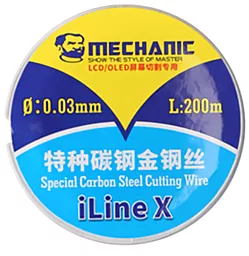 Струна металева для розділення дисплеїв і сенсорів MECHANIC iLine X 0.03 мм / 200 м карбонова