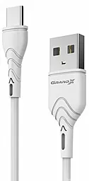 USB Кабель Grand-X 3A micro USB Cable White (PM-03W)