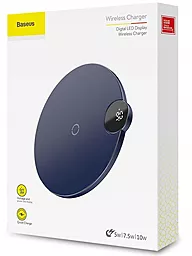 Бездротовий (індукційний) зарядний пристрій швидкої QI зарядки Baseus Digital LED Display Wireless Charger Black (WXSX-01) - мініатюра 3