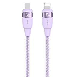 Кабель Usams U85 USB Type-C - Lightning 30w 3a 2м PD cable Purple (US-SJ635) - фото Кабель Usams U85 USB Type-C - Lightning 30w 3a 2м PD cable Purple (US-SJ635)
