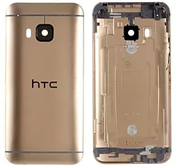 Задняя крышка корпуса HTC One M9 со стеклом камеры Gold