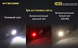 Налобный фонарик Nitecore HC65 (Cree XM-L2 U2 + RED LED) (1x18650, 2xCR123) - миниатюра 4 Налобный фонарик Nitecore HC65 (Cree XM-L2 U2 + RED LED) (1x18650, 2xCR123) - миниатюра 4