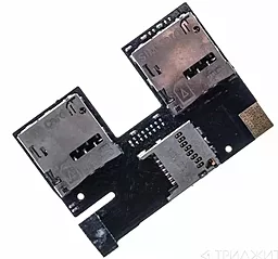 Шлейф HTC Desire 300 / Desire 500 с коннектором SIM-карты и карты памяти Original