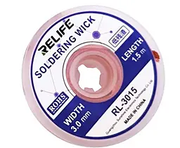Лента-оплетка (для снятия припоя) Relife RL-3015 3.0 мм / 1.5 м на катушке