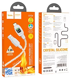 Кабель Hoco U124 Stone silicone intelligent power-off USB-A - Lightning 12w 2.4a 1.2м cable silver - миниатюра 5 Кабель Hoco U124 Stone silicone intelligent power-off USB-A - Lightning 12w 2.4a 1.2м cable silver - миниатюра 5