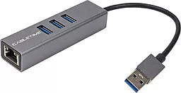Мультипортовий USB-A хаб CABLETIME UPA25 Transparent Discovery Edition AUX mini Jack 3.5mm - USB Type-C M/M cable 1 м gray (CA913374)