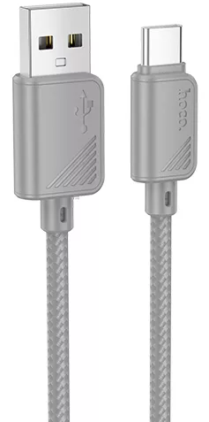 Кабель Hoco X113 USB-A - Type-C 15w 3a 1м cable Gray - фото 1