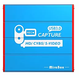 Карта відеозахоплення MiraBox HSV3273 CVBS + S-video - HDMI 4k 30hz/USB3.0 1080p 60hz blue